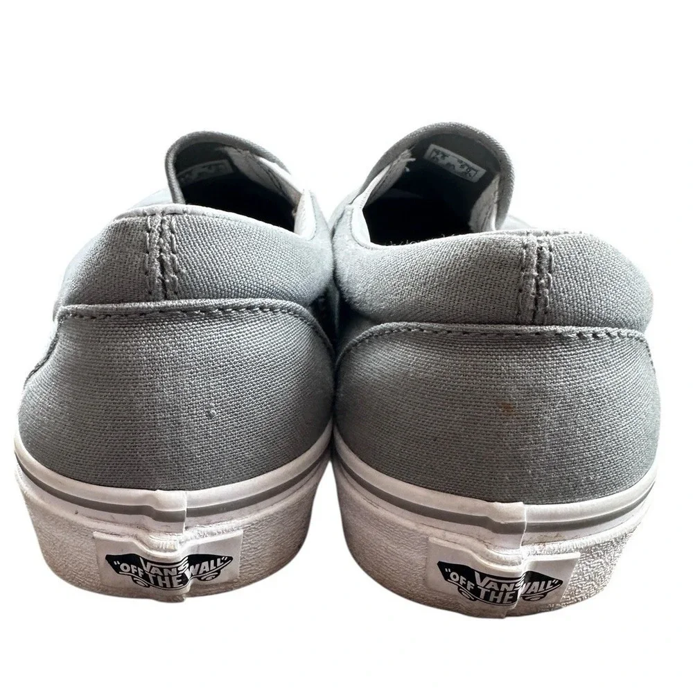 Vans Slip On Shoes‎ Mens 9.5 Womens 11 Gray Classic Canvas Casual Skate Sneakers